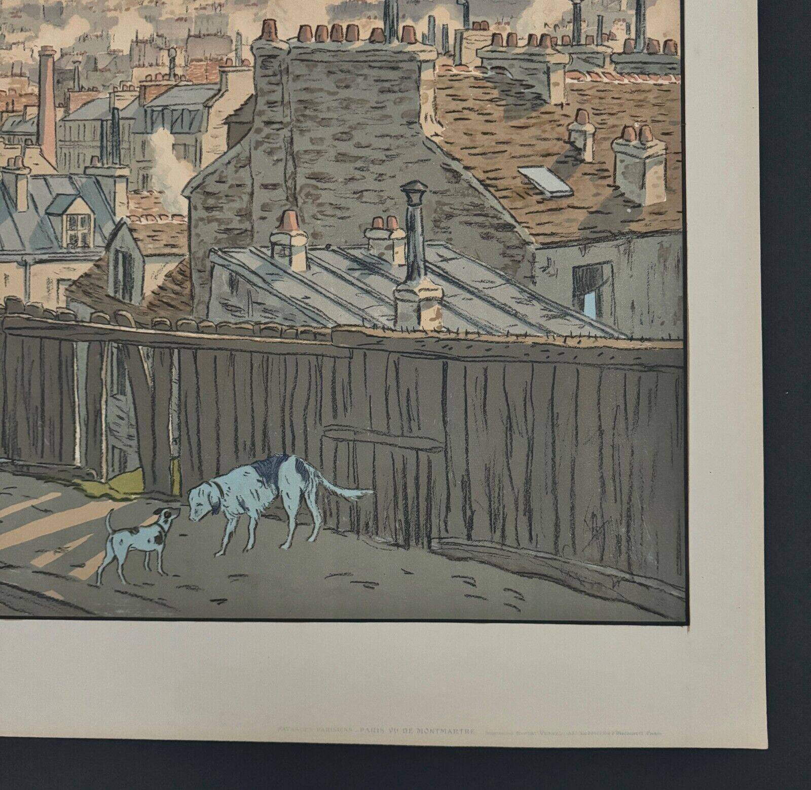 Lithograph by Henri Rivière, Parisian Landscapes, Paris seen from Montmartre