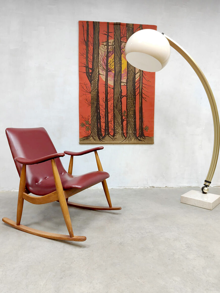 Vintage dutch design rocking chair Louis Van Teeffelen, Webe