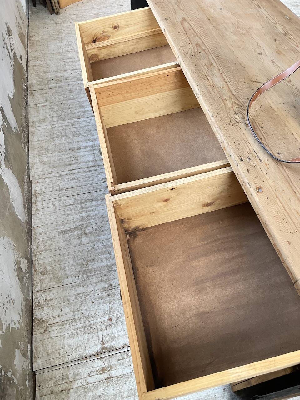 2m pine counter or central island with storage