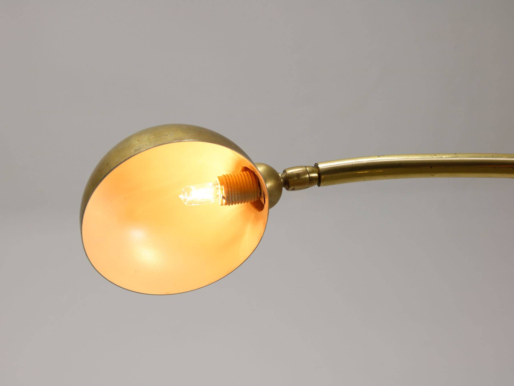 Mid-Century Arched Floor Lamp in Brass