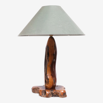 Lampe de table en tronc d’arbre poli années 1970