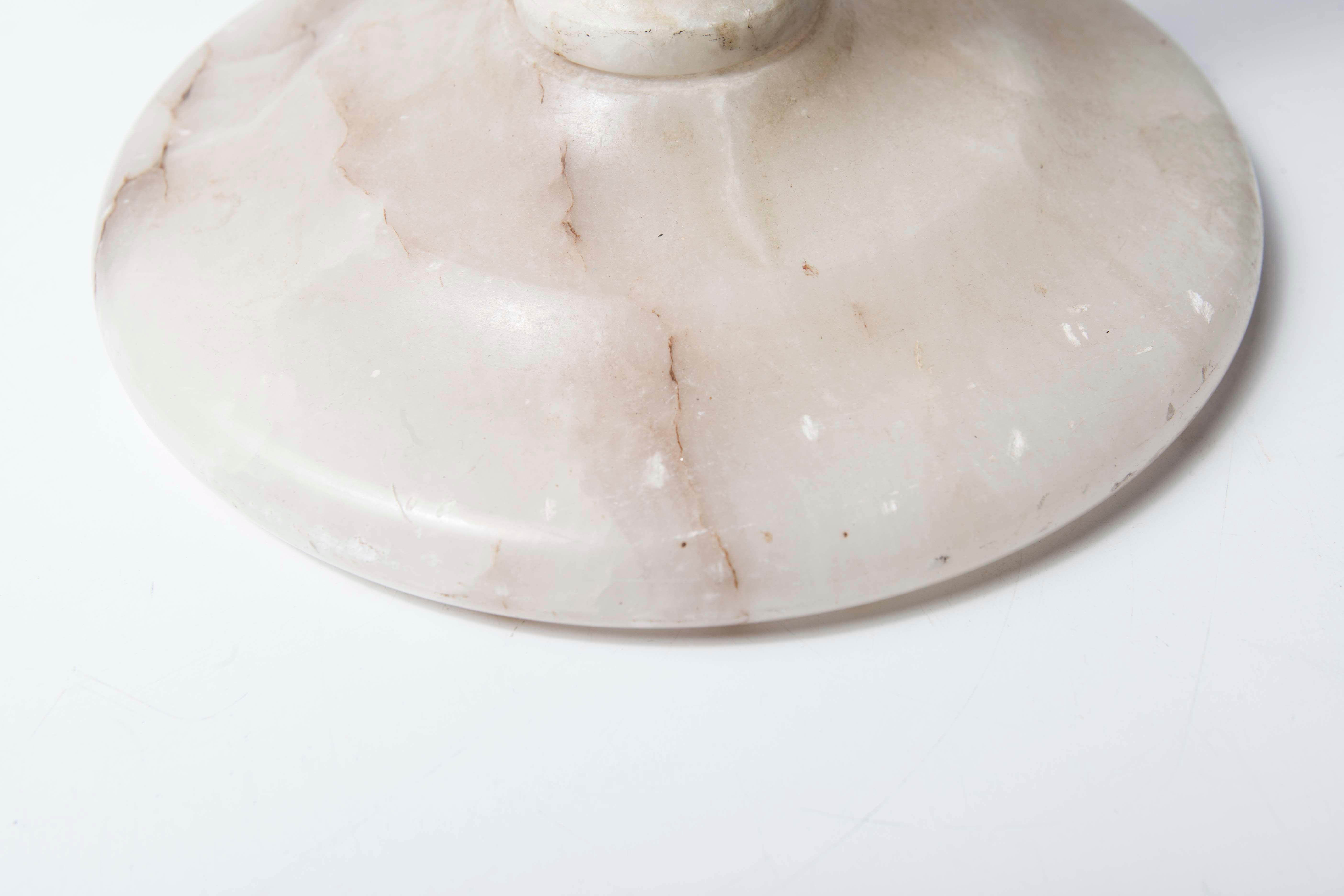 1930 white marble and chrome ashtray