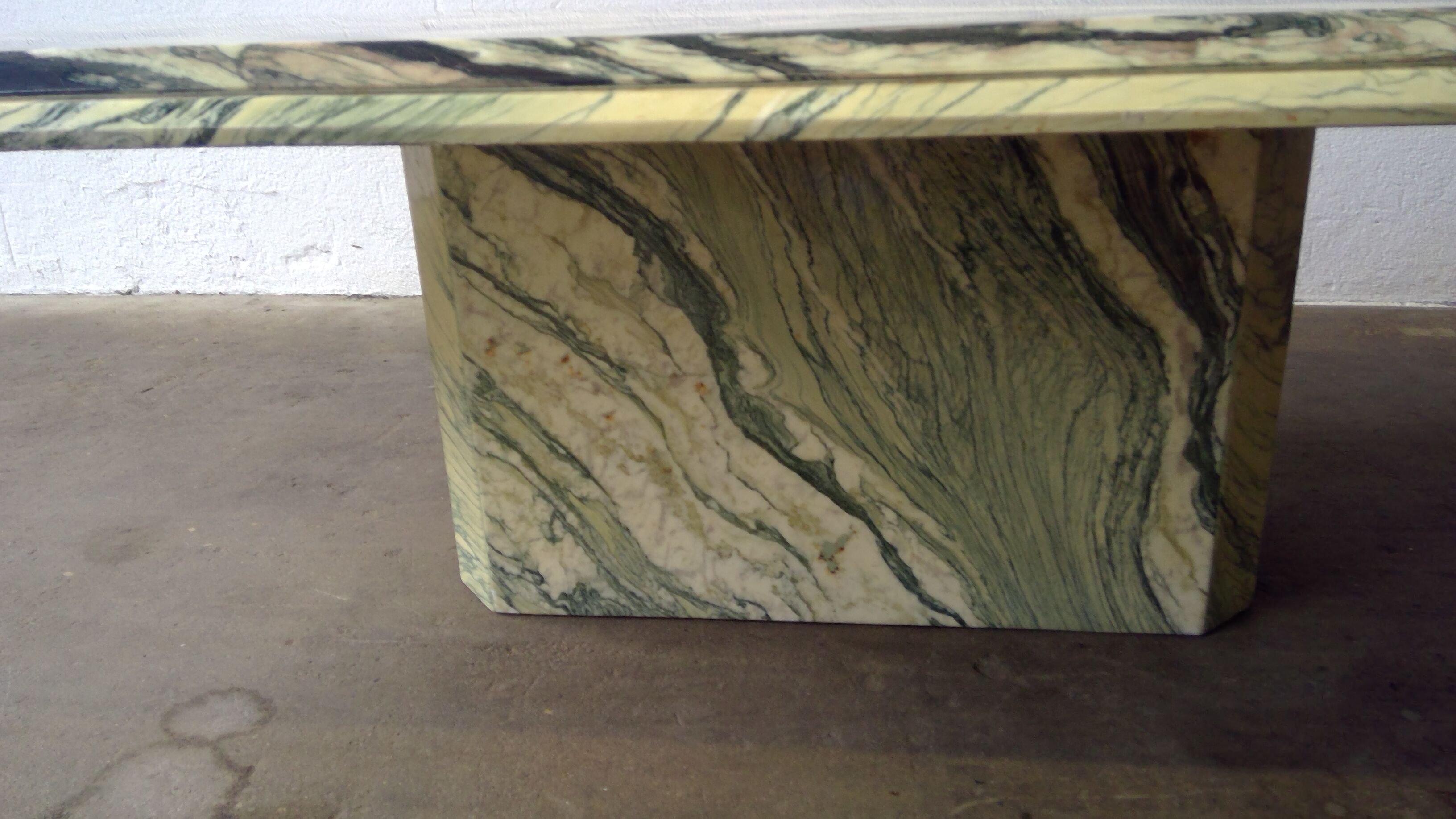 Rectangular vintage marble coffee table italy 1970