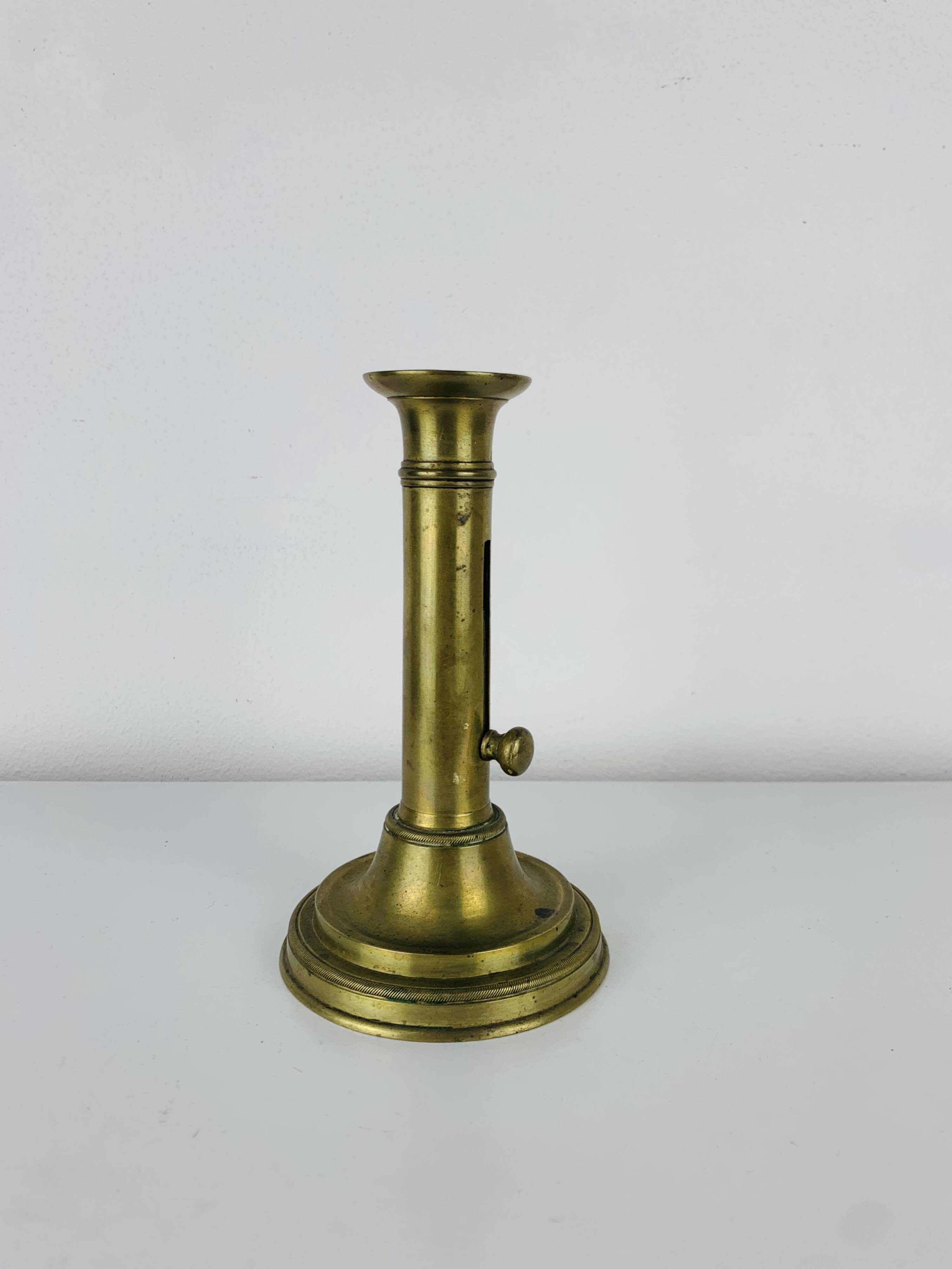 Golden brass candlestick, vintage