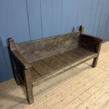 Antique Spanish chestnut wood bench from the 18th century