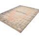 Grand Tapis Oushak Vintage, Laine Fait Main, Pêche et Bleu, 194x267 Cm
