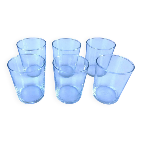 6 anciens verres gobelets Verre transparent