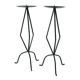 Pair of sculptural wrought iron candle holders, brutalist, 1970.