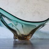 Coupe en verre ambré et vert