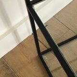 2 tables, black metal contemporary sofa pieces and glasses on 3 levels 60x60x60