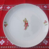 6 assiettes porcelaine basque décor piments et cerises