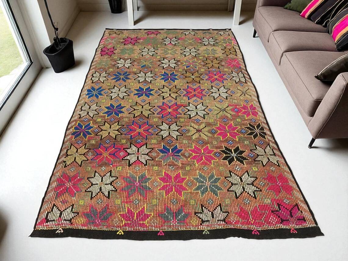 Oushak Decorative Wool Kilim Rug