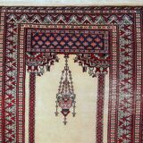 Vintage Pakistani carpet Lahore handmade 77cm x 140cm 1960s, 1C716