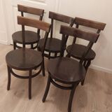 Series of 5 Baumann bistro chairs