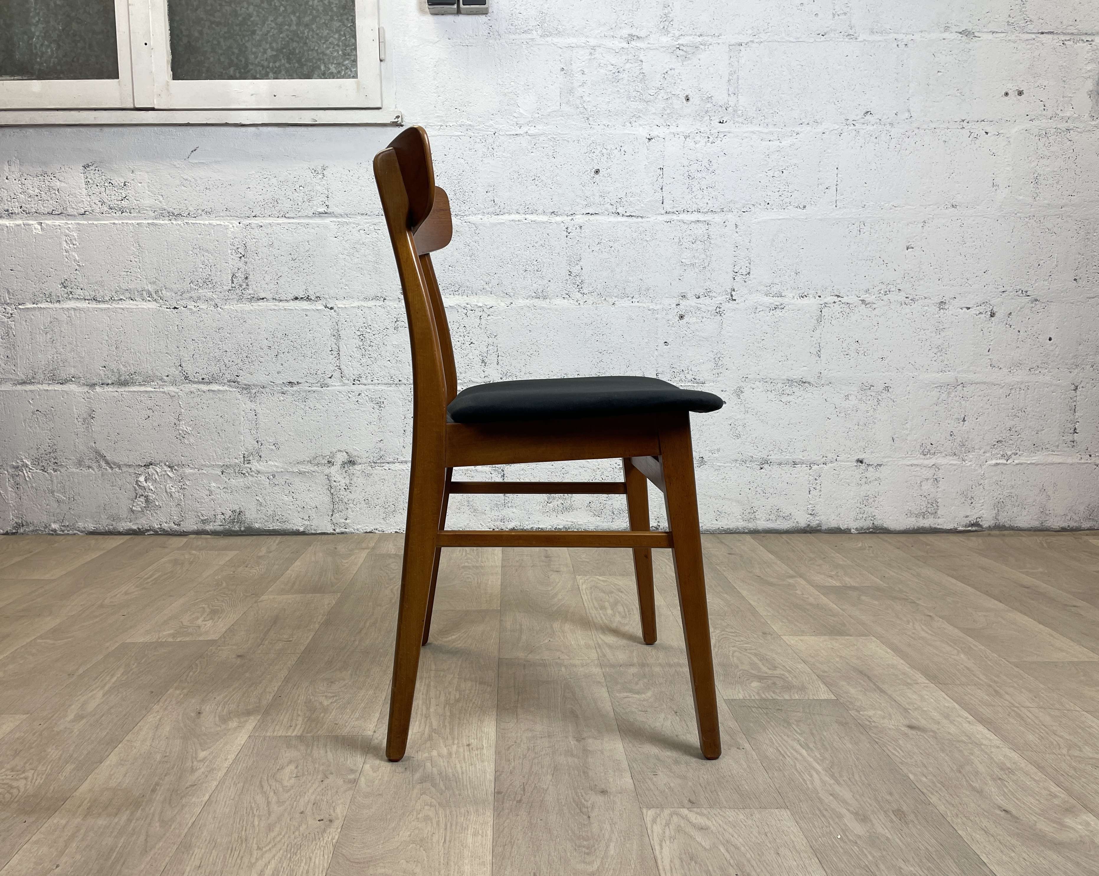 Set of 6 vintage Scandinavian teak dining chairs, 60s