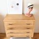 Commode vintage 50/60 rénovée hêtre et pieds compas