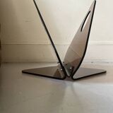 magazine holder in smoked plexiglass, design 1970