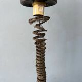 Big vintage red metal space age pendant lamp