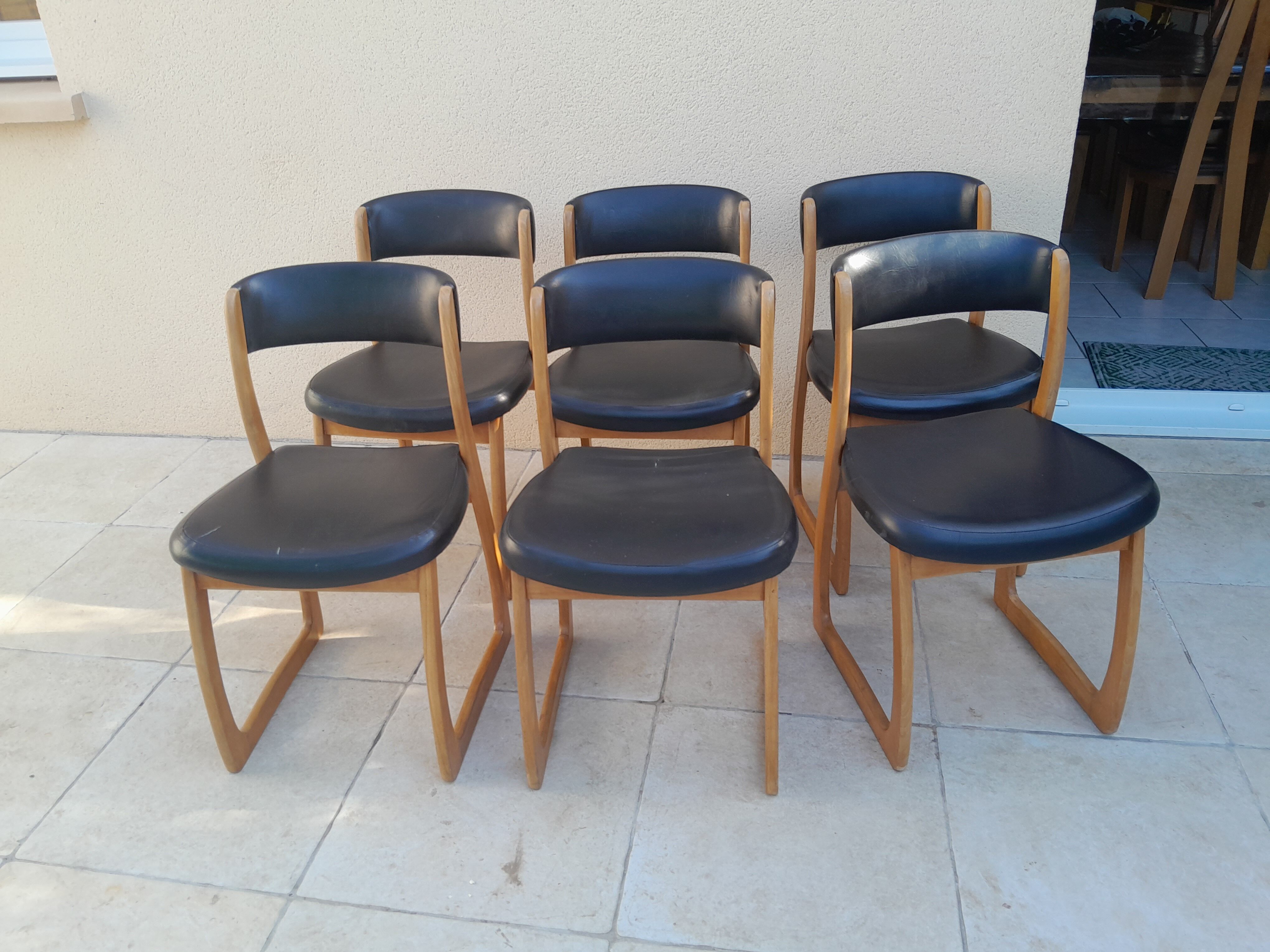 6 vintage Self sled chairs danish