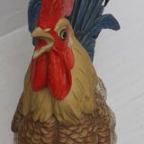 Coq chantant figurine en biscuit signée