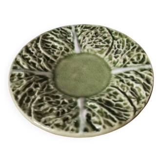 Vintage Cabbage Leaf Slush Cup Plate F. M PORTUGAL