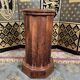 Bedside table in flamed mahogany and white marble