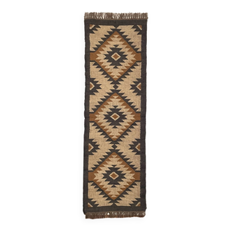 Tapis Kilim tissé à la main en jute et laine, 2 x 6 pieds, décoration de la maison, hall d'entrée, côté lit, balcon, tapis traditionnel