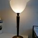Lamp art deco foot wood Unilux opaline washbasin