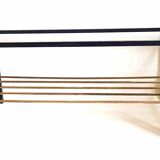 Magazine holder coffee table 1960s smoked glass, metal and brass Width 94.2 cm