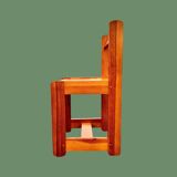 Chaise cubiste en pin massif, vers 1970