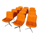 Set of 12 vintage Steelcase Strafor office chairs by Randall Buck