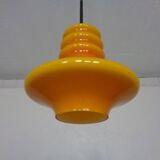 Orange glass ceiling light from Doria, Germany, 1960s.