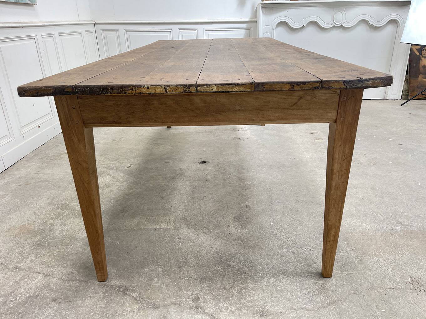 1900 oak table 216cm long