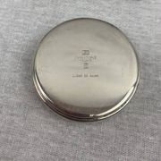 Christofle black talisman - pillbox powder box round lacquer box china silver metal tbe