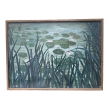 Peinture sur contreplaqué "nénuphars"