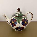 Théière Schramberg avec sucrier et pot à lait motif fleurs peint à la main