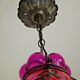 Beautiful Shaded Deep Pink  Murano Blown Glass Wrought Iron Ceiling Light
