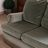 Sofa 2 places green velvet