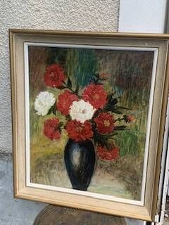 Tableau, painting on canvas, still life, the bouquet of flowers.