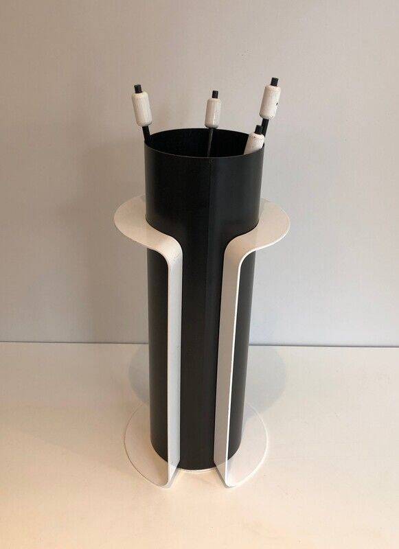 Necessary black and white lacquered lighter