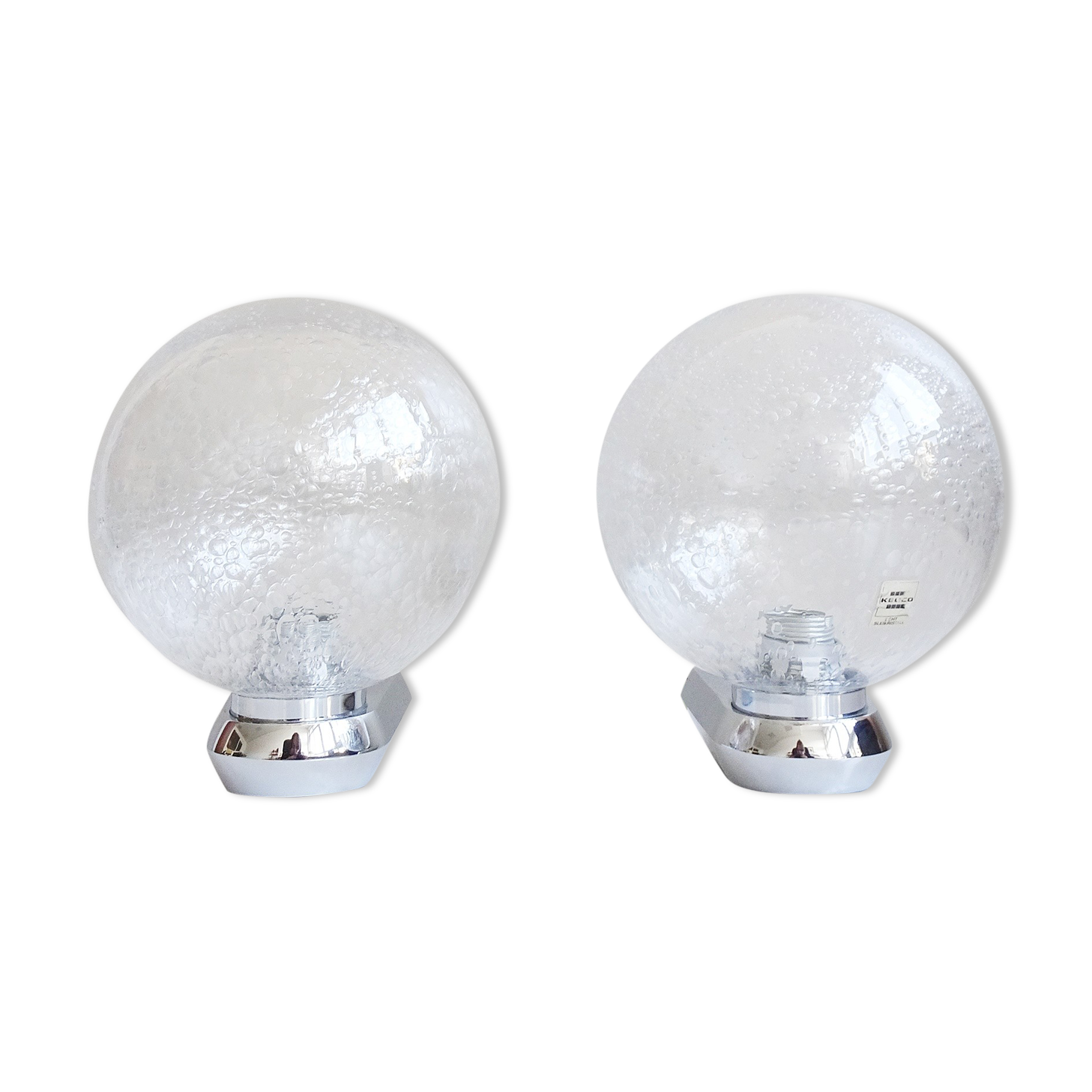 Chrome mirror light with glass ball