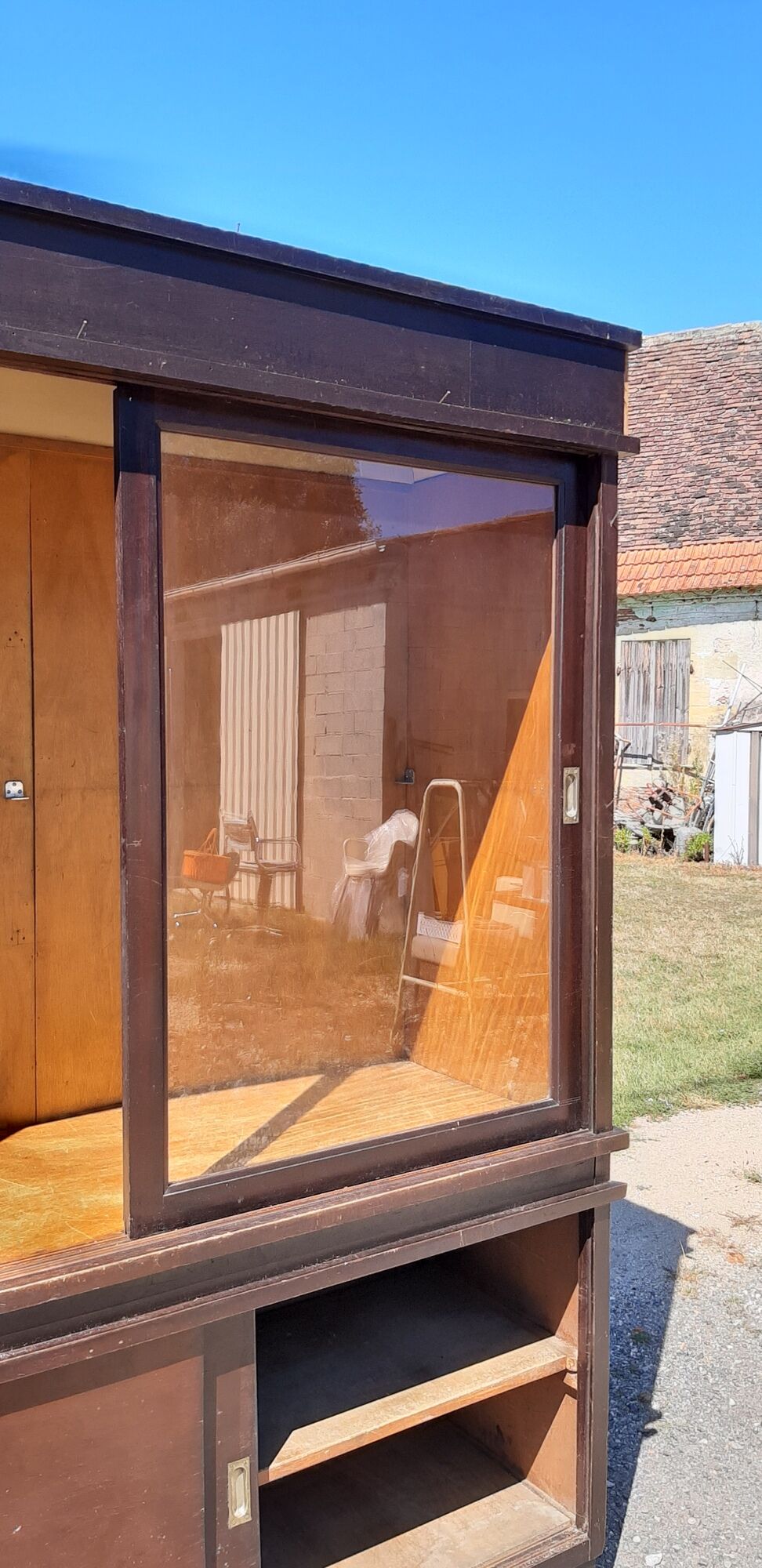 2 wood store furniture and glass doors