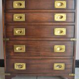 Commode de campagne ancienne de style militaire