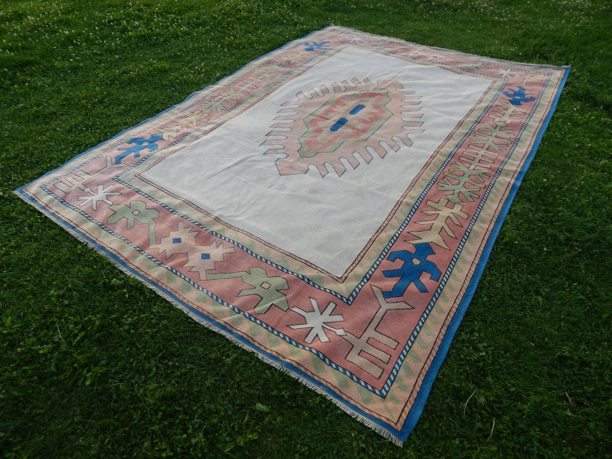Vintage Turkish Oushak rug 238x350 cm