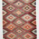 Multicolor Star Pattern Decorative Kilim Rug, 141x275 Cm