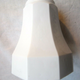 Art Deco bathroom wall lamp in white porcelain and tulip in white opaline