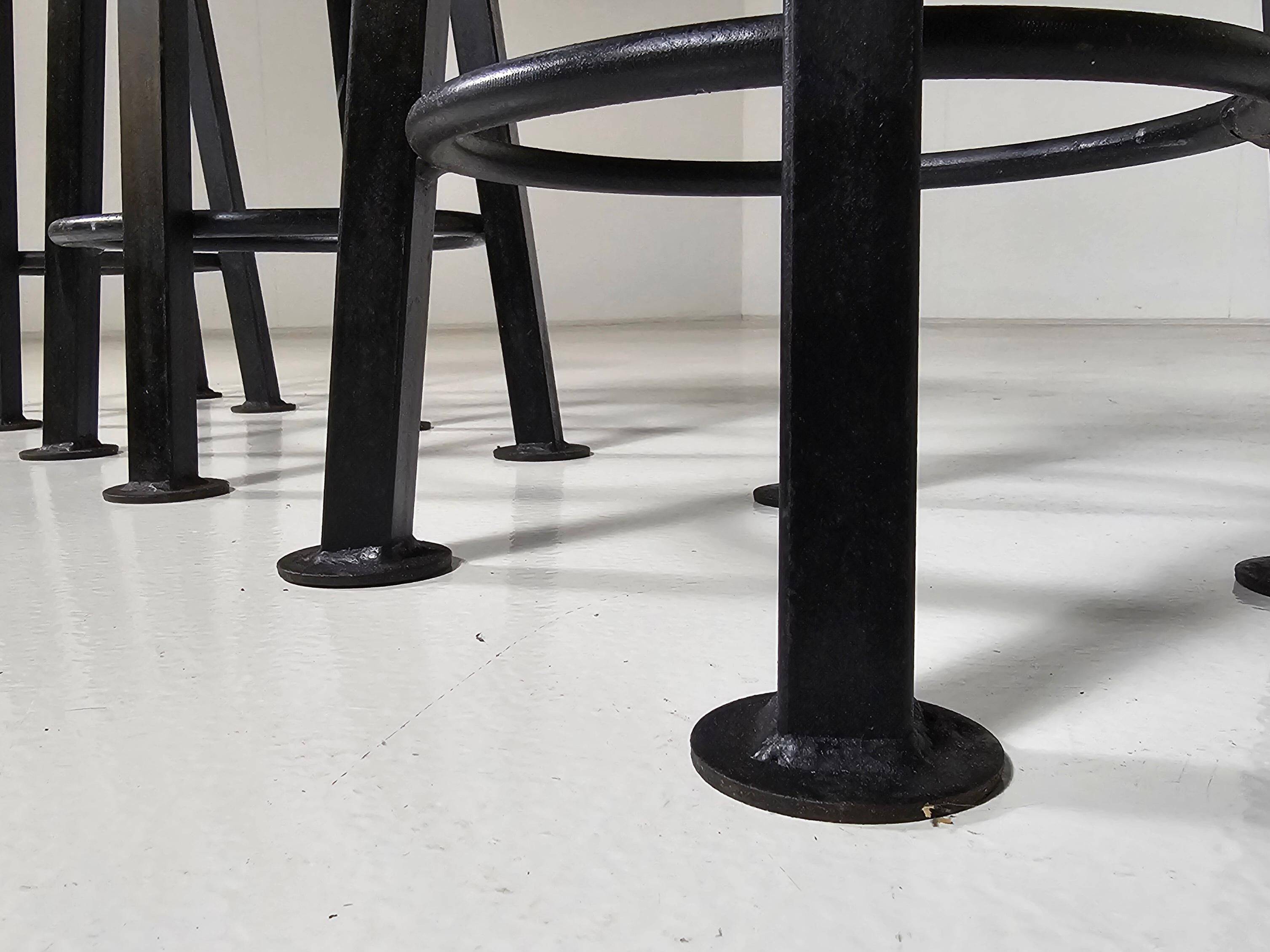 Set of 3 brutalist stools, Belgium, 1970.