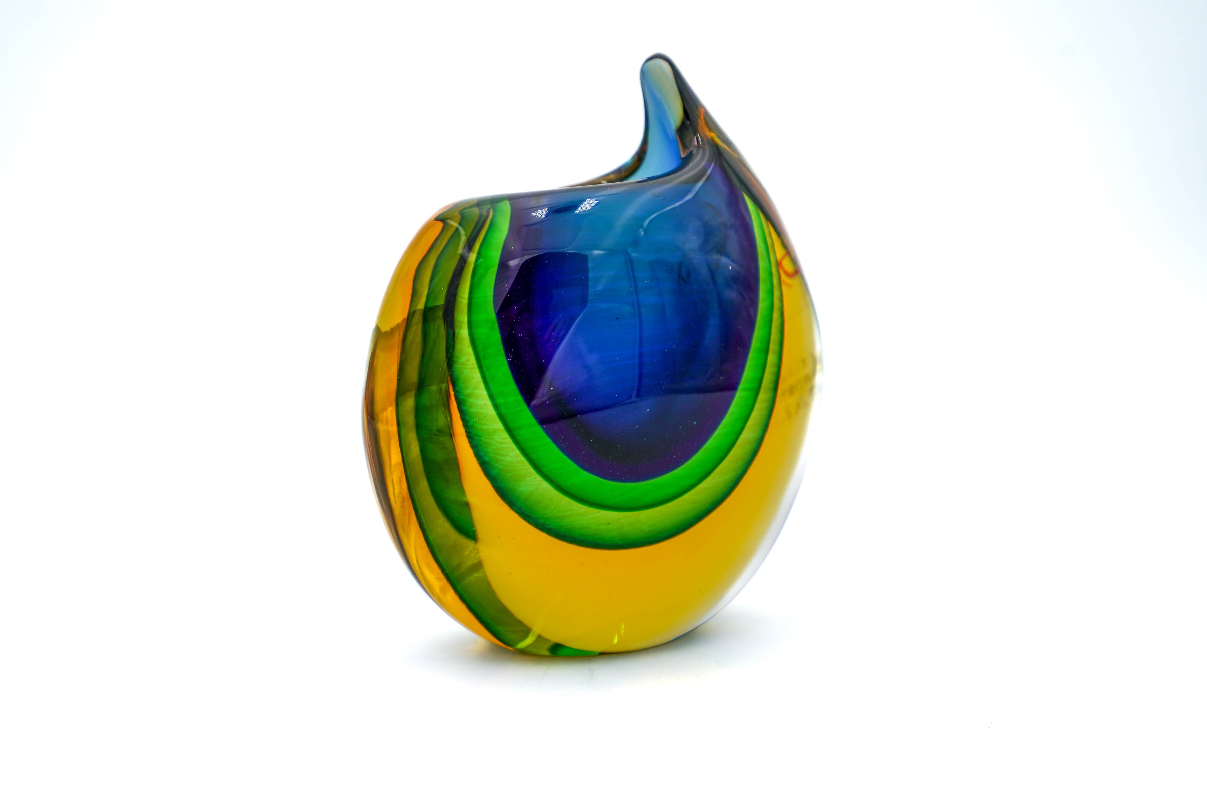 Masterpiece Murano – Vase "Sommerso" par Luigi Onesto – Signé & Étiqueté