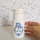 Set of 6 apothecary pots in white opaline 70s