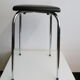 Vintage stool in chrome metal and black skai